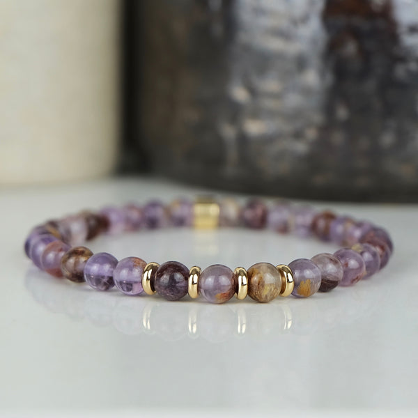 6MM PHANTOM AMETHYST ENERGY GEMSTONE BRACELET