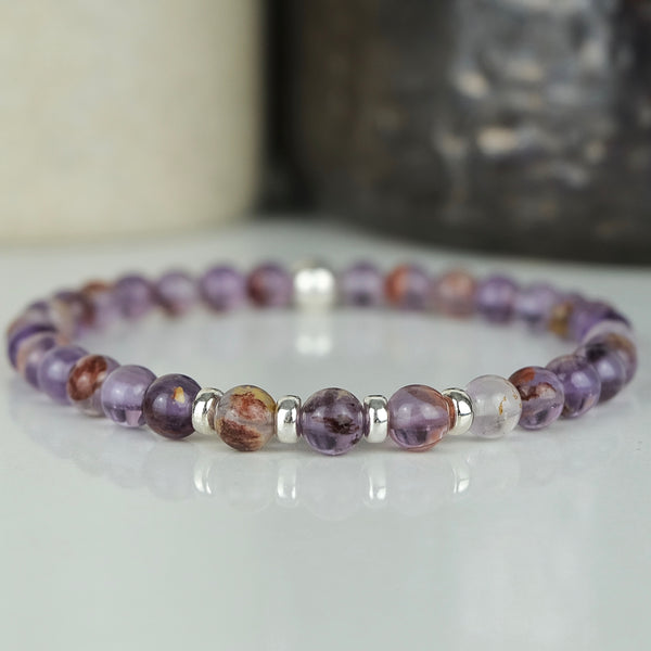 6MM PHANTOM AMETHYST ENERGY GEMSTONE BRACELET