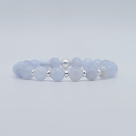 BLUE LACE AGATE ENERGY GEMSTONE BRACELET