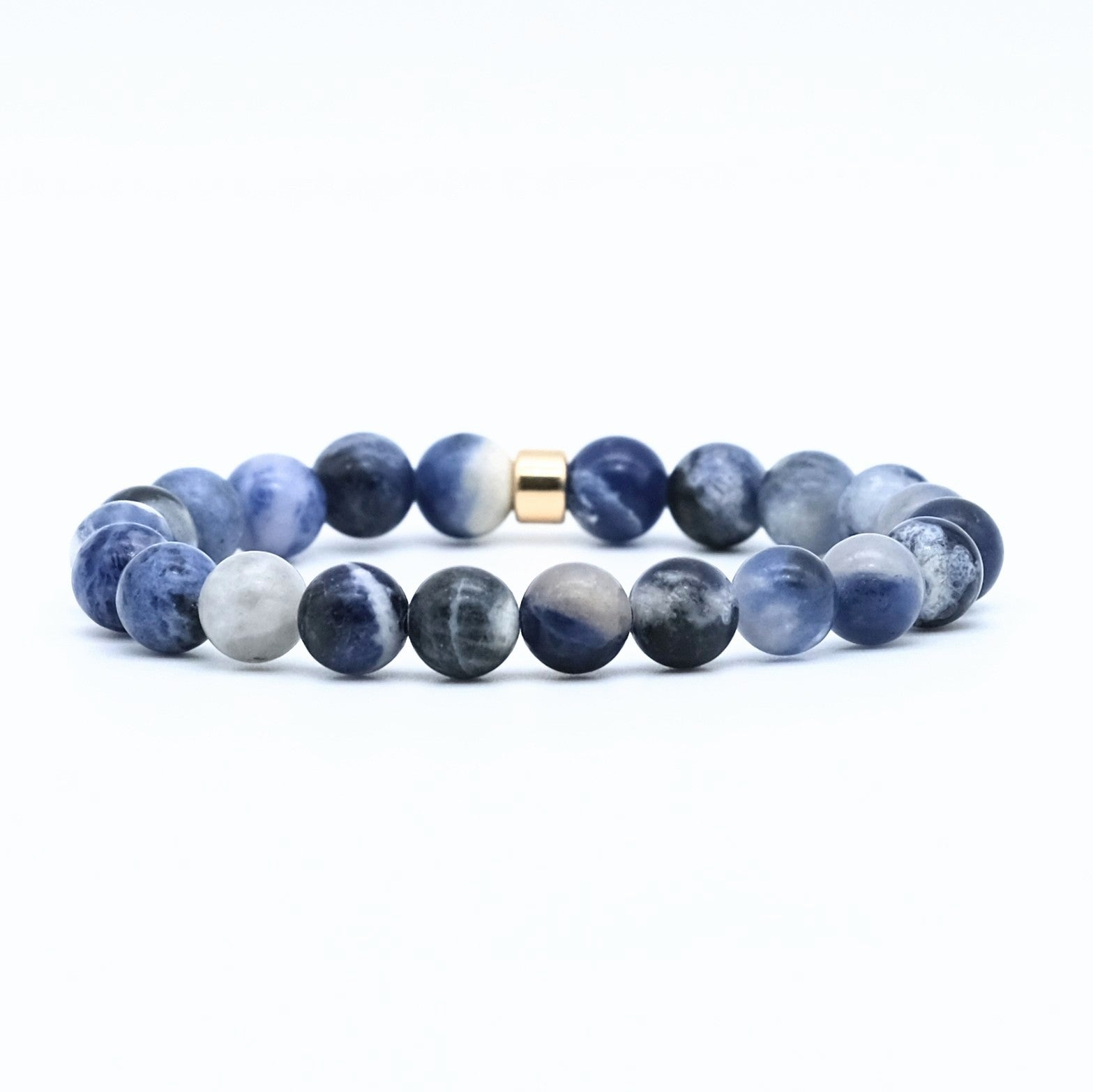 Sodalite gemstone bracelet with 18ct gold plated  accessory
