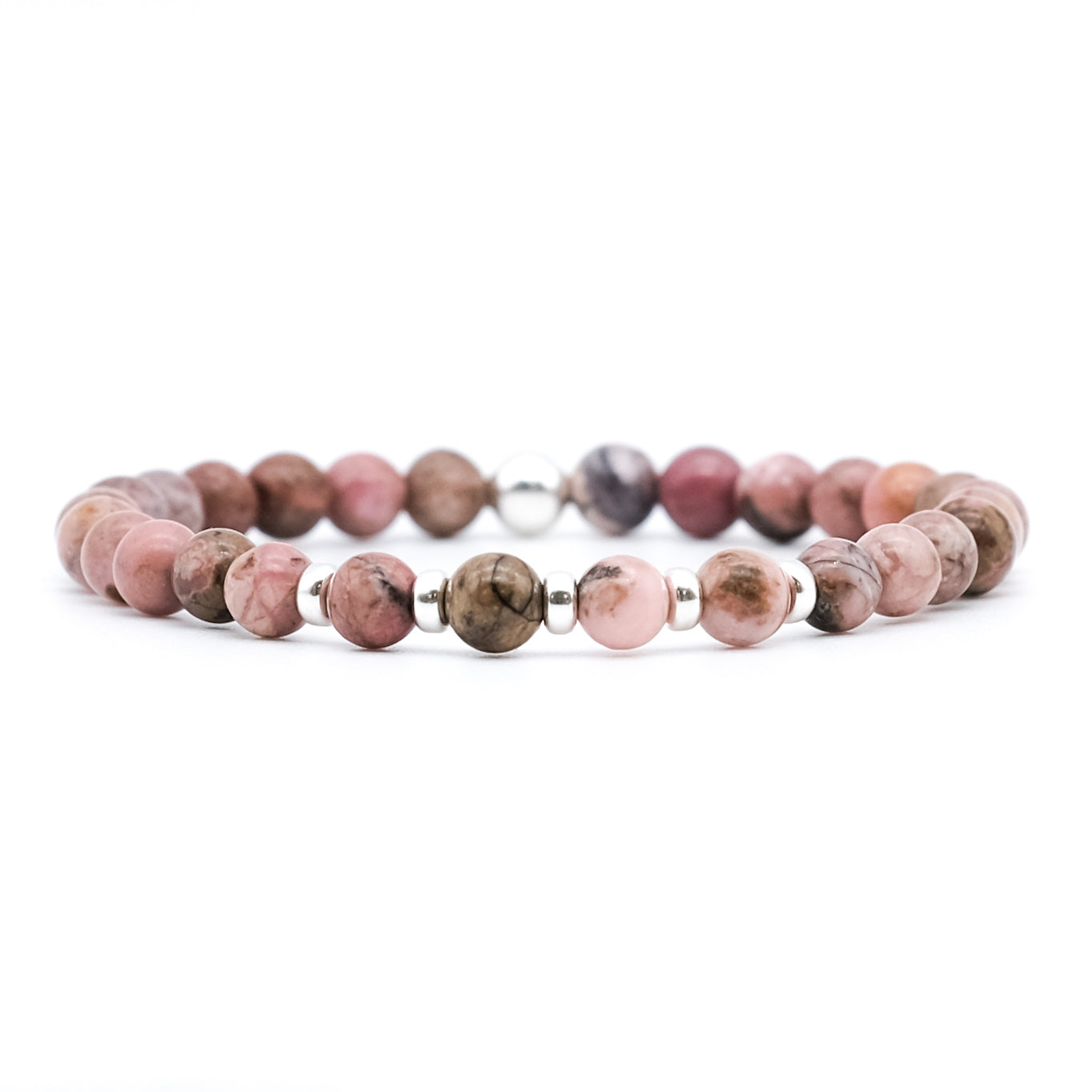 6mm Rhodonite with 925 silver accessories