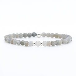 4mm labradorite gemstone bracelet with silver accessories