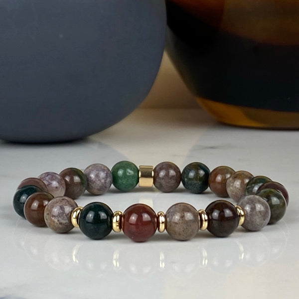 INDIAN AGATE ENERGY GEMSTONE BRACELET