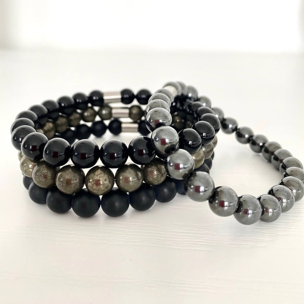 ESSENTIAL GLOSSY ONYX ENERGY GEMSTONE BRACELET